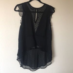 Black mesh top